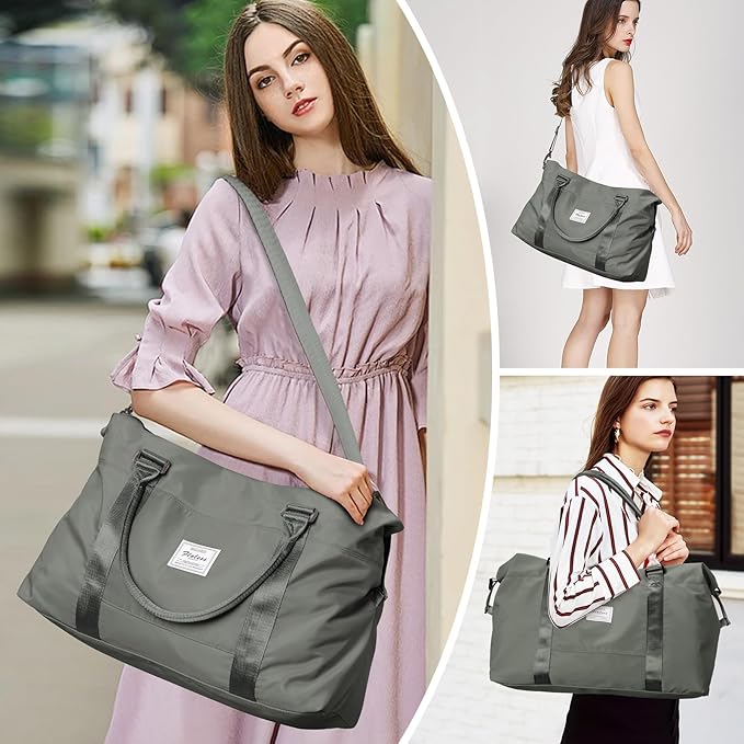 Travel Duffel Bag, Carry On Overnight Weekender Bags for Women | Travel Bag with Wet Pocket & Trolley Sleeve, For Spirit Airlines 18x14x8 Personal Item Bag