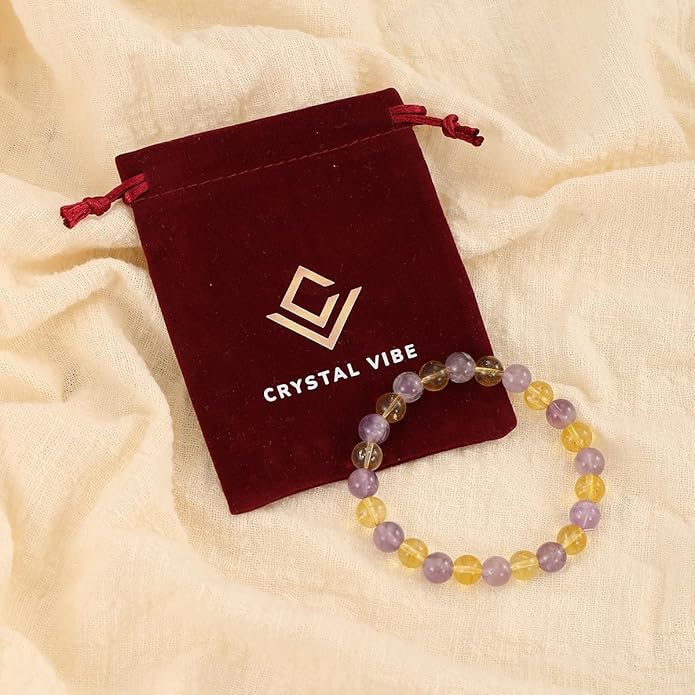 Crystal Vibe 8mm Beaded Bracelets For Women Men - Healing Crystal Bracelet - Adjustable Size