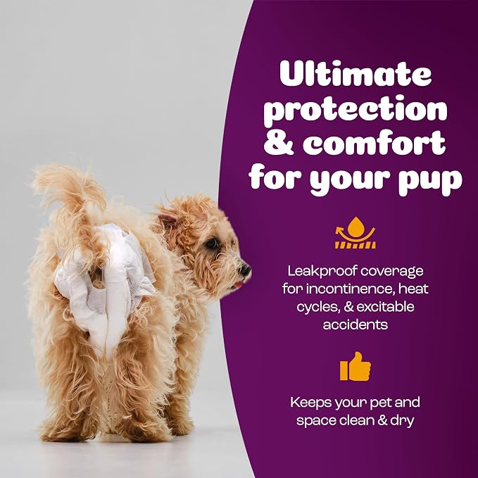 Inspire Pet Care Dog Diapers Female Dogs | Bulk Value Doggie Incontinence | For Heat, Pee or Period and Housebreaking