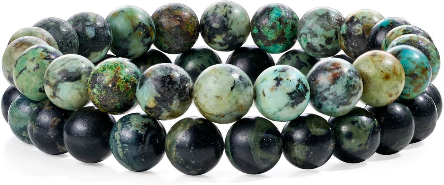 Bivei Natural Gemstone Semi Precious Healing Crystals Handmade Stretchy Round Beads Bracelet,Stocking Stuffers for Women Enhance Positive Energy