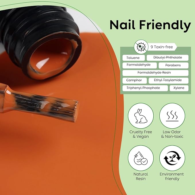 Luxbon 6 pcs Gel Nail Polish Set - Fall Color Set Long Lasting Autumn Gel Polish, uv led Soak Off Nail Art Designs Manicure Kit 019
