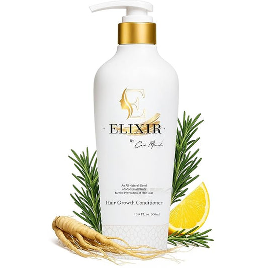 Elixir by Cocó March Hair Growth Conditioner for Women – Plant-Based, Paraben-Free, No Harsh Chemicals, Anti-Frizz Deep Conditioner for Fuller, Stronger Hair, Curly Hair Friendly, 16.9 fl oz, 500 ml