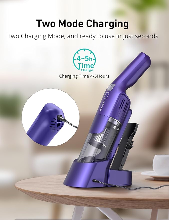 Handheld Vacuum Cordless, 24KPA Powerful, Rechargeable, Charging Dock, Ergonomic Handle, 2-in-1 Crevice Tool, 1.8lb Portable Vacuum Cleaner with 2-Speed for Car, Portable Car & Pet Hair Vacuum