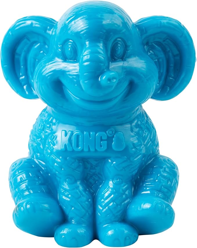 KONG Rewards Zoolooz Treat Dispenser Toy – Interactive Enrichment Puzzle for Dogs – Dispenses Treats & Kibble – Use Ziggies – Assorted Animals (Blue Elephant)