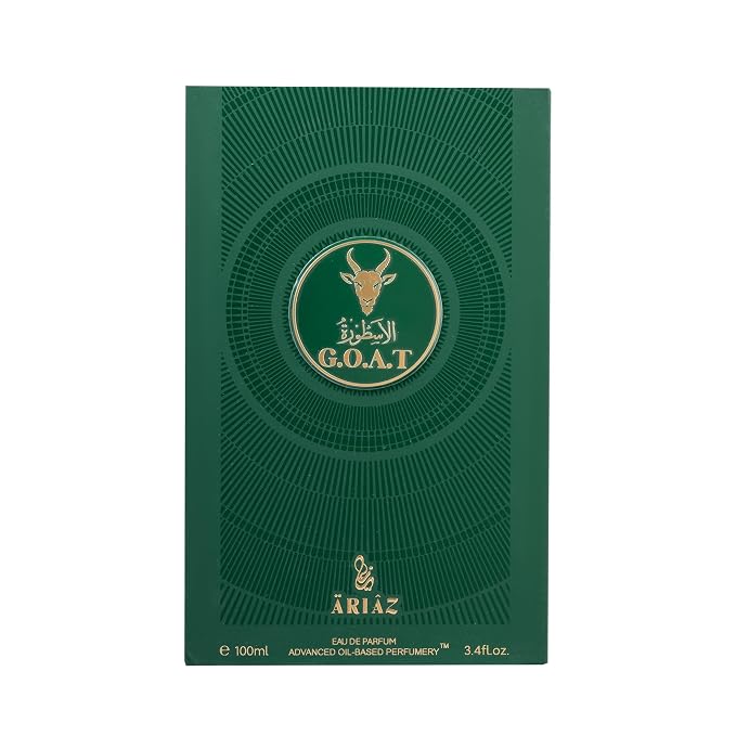 ARIAZ Goat Men Eau De Parfum 3.4 Oz - Amber Vanilla Cologne with Orange Blossom, Cinnamon, Tonka Bean, Musk & Woods - Warm Spicy Scent for Fall and Winter