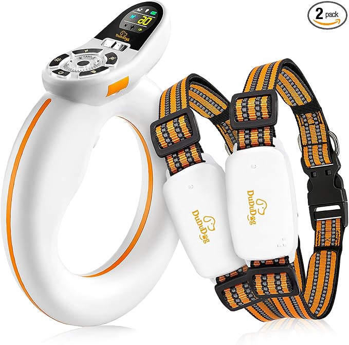 Adjustable Shock Levels Dog Training Collar with 9.8 FT Retractable Leash – Remote E-Collar for 2 Dogs, 3200 FT Range, Color Screen, Beep Vibration Static, IP67 Waterproof, USB-C Rechargeable