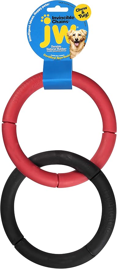 JW Pet Company Invincible Chains LD Double Dog Toy, Large (Colors Vary)
