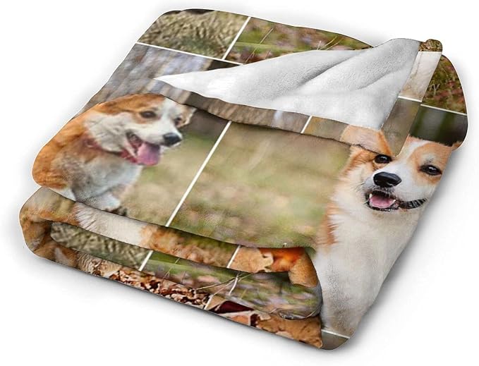QETXVI Custom Blanket with Photos Text Customized Blanket Personalized Flannel Throw Blankets for Adult Kid Birthday Christmas Halloween Fathers Mothers Valentines Gift - 60"x 80"