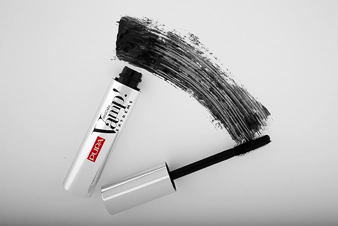 PUPA Milano Vamp Extreme Waterproof Mascara for Women - Volumizing & Lengthening For Sensitive Eyes - Defining,Curling Lifted Eyelashes Length - Long Lasting Smudge Proof Makeup - 10 Black -0.40 Fl Oz