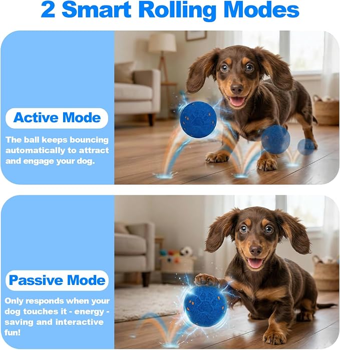 Interactive Dog Toys, 3.2 Inch Smart Dog Ball