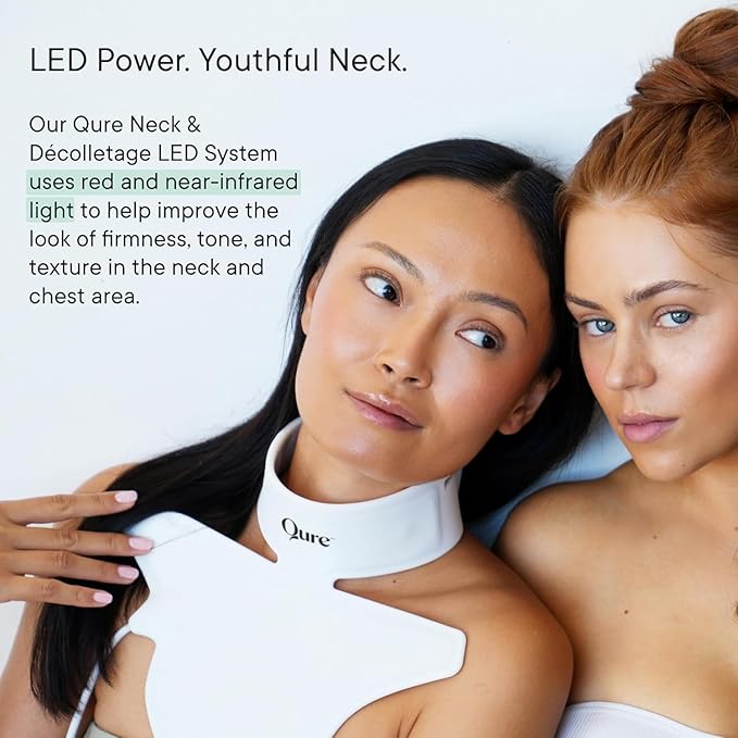 Qure Neck, Décolletage, Chest LED System, Red Light Therapy, 2 Wavelengths Red 633nm and Near-Infrared 830nm