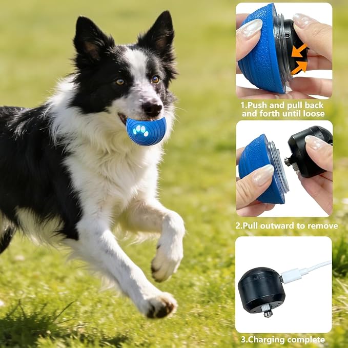 Interactive Dog Toys - Auto Bouncing & Rolling, Chew-Resistant E-TPU Material, 3 Interactive Modes, IPX7 Waterproof, Remote Control, USB Rechargeable, Puppy Toy，Small and Medium-Sized Dogs