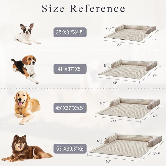 WINDRACING Luxury Dog Couch Bed, Washable Calming Dog Couch Cover, Couch Protector for Dogs, Waterproof Sofa Bed, Pet Bed Mats for Sofa, Pet Sofa Covers (Beige Large 41x37x5inch) ﻿