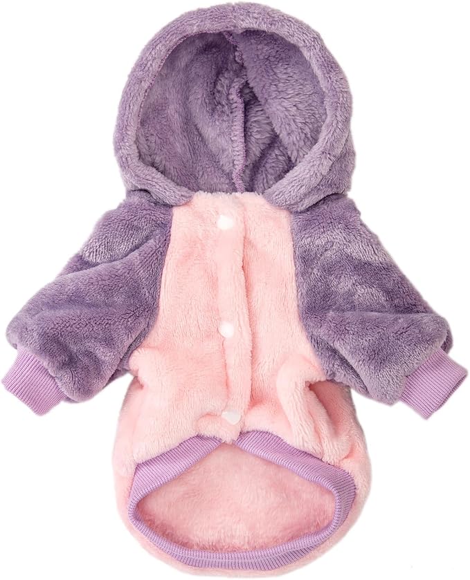 FabriCastle Small Dog Hooded Sweater, Dog Clothes XXS - XXL for Small Dogs Girl & Cats, Soft and Warm Pet Coat, Winter Pet Jacket, Doggy Apparel Costumes Puppy Outfits Hoodies (Pink Body, X-Large)