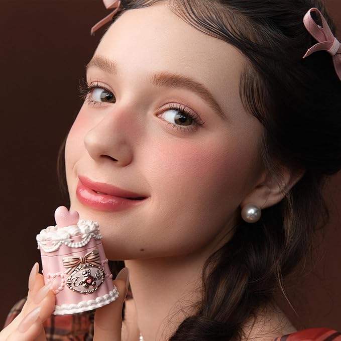 Flower Knows The Sweetie Bear Coating Lip Jelly,Soft Moisturizing Tinted Lip Gloss with Botanicals,Lightweight Non-Sticky Pink Lips Plumper,Cruelty-Free,0.18 oz(JE05 Tiered Dress)