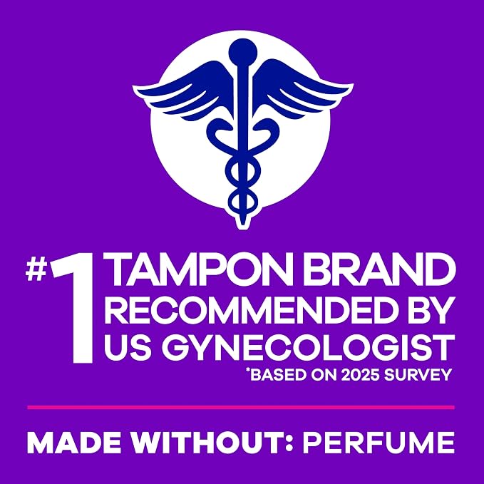 Tampax Radiant Tampons, with LeakGuard Braid, Super Plus Absorbency, Unscented, 28 Count, Packaging May Vary
