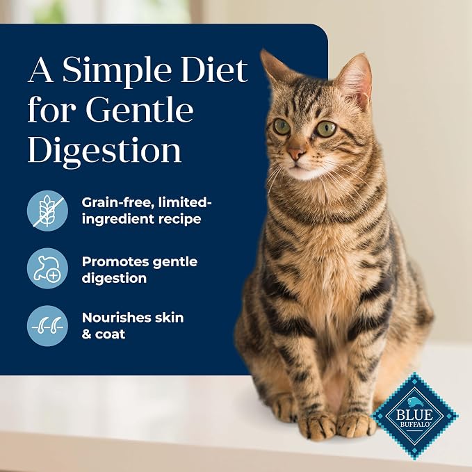 Blue Buffalo Basics Fish Grain-Free Skin & Stomach Care Dry Cat Food, 11 lb | Real Fish #1 Ingredient, Limited Ingredient Diet, Antioxidant-Rich LifeSource Bits, Skin & Coat Health