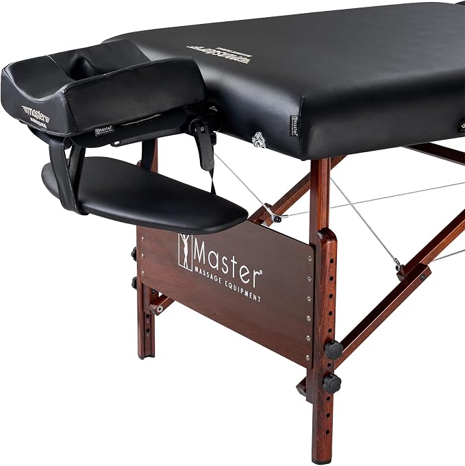 Master Massage 30" Del Ray Pro Portable Massage Table, Adjustable Height, 750 lbs Working Capacity – Professional Lash, Spa & Tattoo Bed