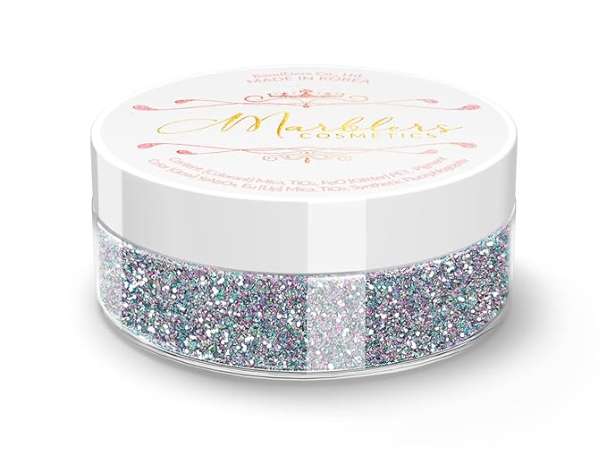 MARBLERS Holographic Face & Body Glitter [Holo Fairy Powder] 0.18oz (5g) | Chunky | Non-Toxic | Cruelty-Free | Festival, Rave & Party Makeup | Eye, Hair, Nail Polish, Eyeshadow | Nail Art | Gel Nail