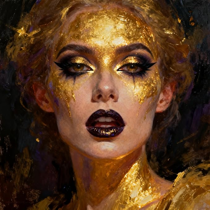 Go Ho Metallic Gold Face Body Paint Washable(2.37oz/pc),Water Based Cream Gold Face Paint,Body Paint for SFX Cosplay Costumes Festivals Halloween Makeup