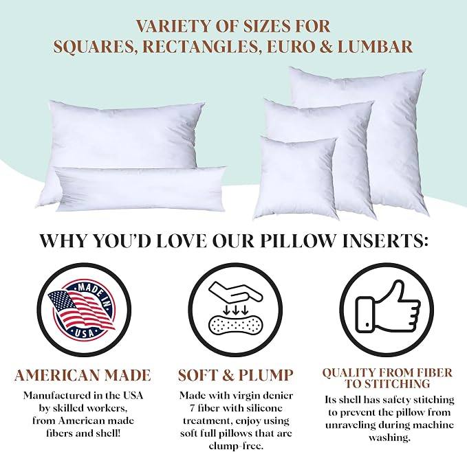 Pillowflex Synthetic Down Pillow Insert 20x30 in - Karate Chop Pillow | Large Rectangle Sham Form, Plush Polyester Cotton Blend, Cloud-Like Comfort, Clump-Resistant Fill, Smooth Elegant Finish