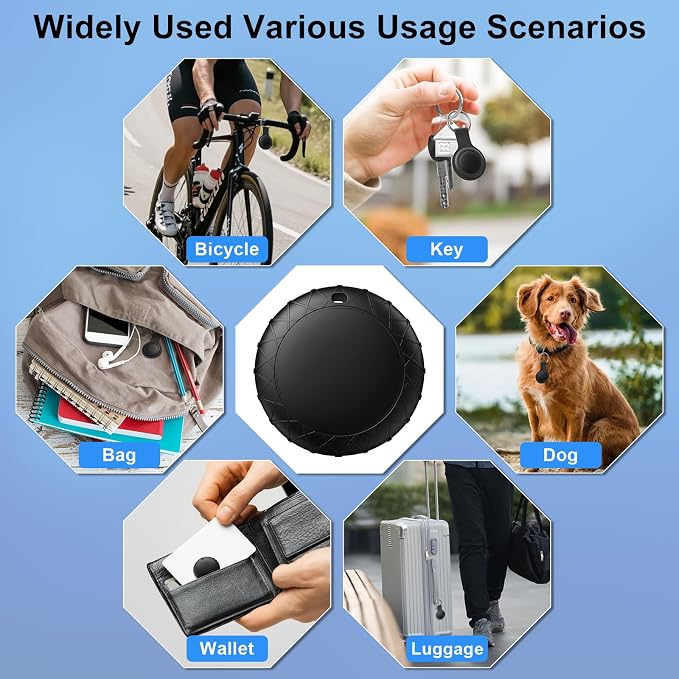 GPS Tracker for Dogs/Cats, Smart Collar with Real-Time Location - Pet Location Tracker with Holder, No Monthly Fee/No SIM Card, Works with iOS Find My, Ultra-Slim, IP68 Waterproof,Compact Design