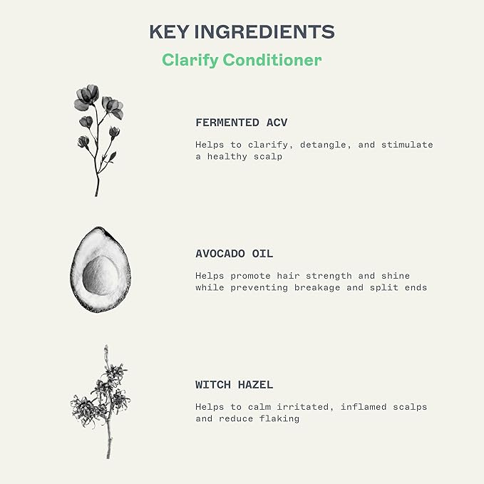 JOOY Clarify Conditioner Weightless Hydration, Soothes Scalp Irritation, Reduces Flakiness & Fights Frizz, Safe for All Hair Types & Color-Treated Hair, Free of Sulfates & Parabens, 33 fl oz