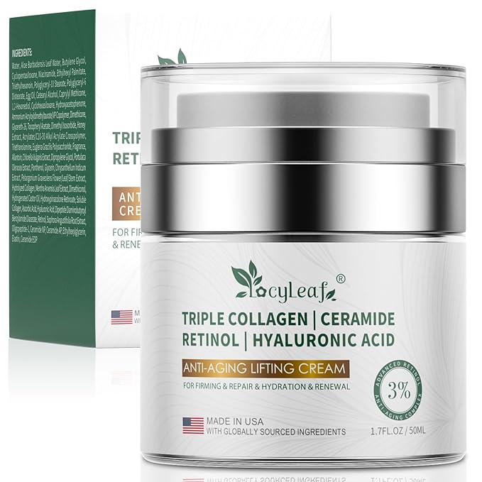 Retinol & Niacinamide Anti-Aging Face Cream - With Ceramides & Hyaluronic Acid for Wrinkle Reduction, Firming- Day and Night Daily Moisturizer — Suitable for Face and Neck -Made in USA-1.7 fl oz
