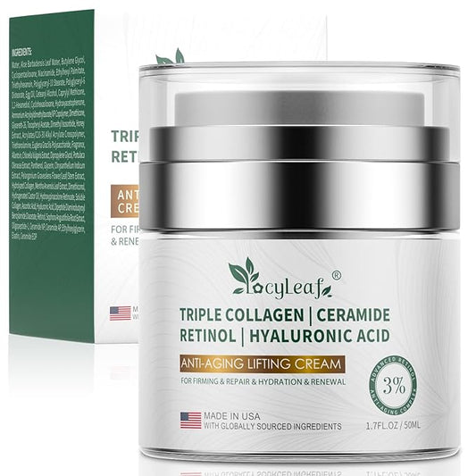 Retinol & Niacinamide Anti-Aging Face Cream - With Ceramides & Hyaluronic Acid for Wrinkle Reduction, Firming- Day and Night Daily Moisturizer — Suitable for Face and Neck -Made in USA-1.7 fl oz