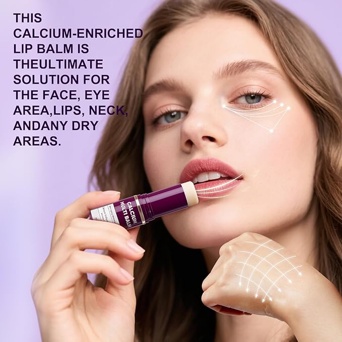 2Pcs Calcium Multi Balm, Wrinkle Multi Balm Stick, Repair & Moisturizing Cream, All-in-One Hydrating Firming Lip Eye Neck Cream, Anti-aging for Face, 0.32 oz/9 g