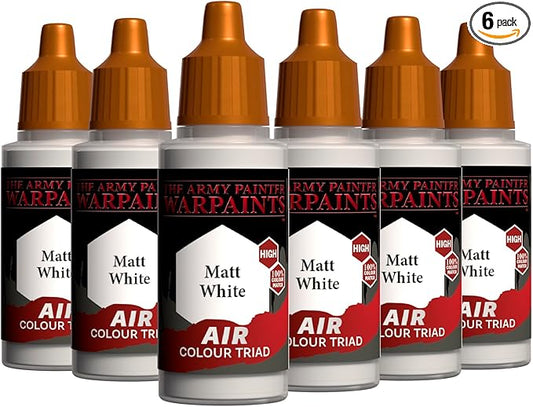 The Army Painter, Air Triads - Airbrush-Ready Paint – White with 6 x 18 ml Pre-thinned Acrylic Spray Gun Paints - Paint Sprayer Paints for D&D & Warhammer Miniatures