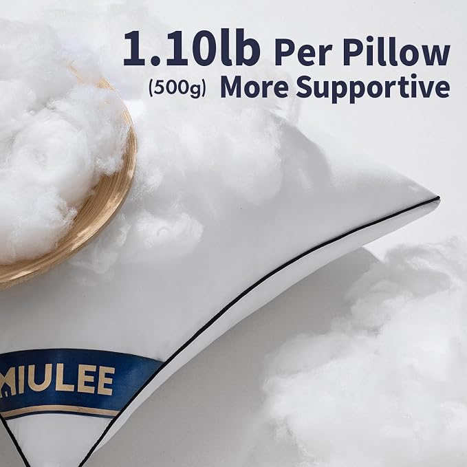 MIULEE 12x20 Pillow Inserts 2 Pack, Premium Down Alternative Throw Pillows | Alternative Lumbar Pillow Inserts, Decorative Pillow Stuffer for Sofa, Couch (12x20 inch, Set of 2)