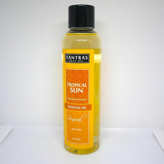 Generic Tantras Love Relaxing Massage Oil with Pheromones Sensual Pleasure Fruits Soft Skin - Edible Body Massage Oil - Calming, No Stain Non-Sticky Aromatherapy for Date Night 150ml (Tropical Sun)