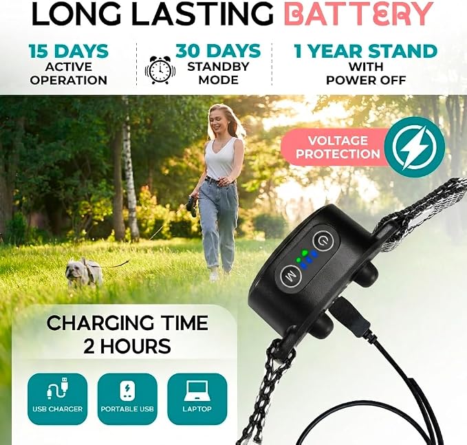 Bark Collar for Small/Medium Dogs, No Shock Anti Bark Collar, Rechargeable Anti Barking Collar w/2 Vibration & Beep Modes, Waterproof Shockless Smart Dog Stop Barking Control Device (Anthracite)