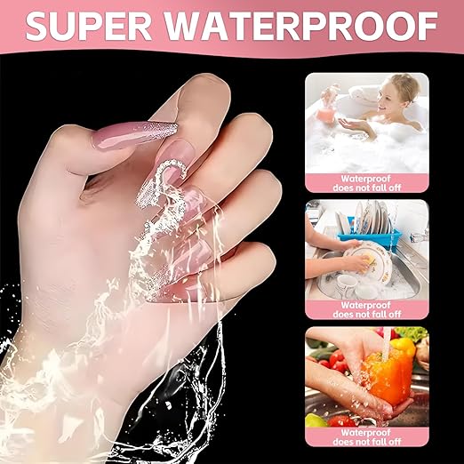 10 Sheets Nail Adhesive Tabs, 300 Pcs Clear Nail Stickers for Press Ons, 15 Sizes Long-Lasting Double-Sided Jelly Sticky Tabs for Nails, Waterproof Nail Adhesive Tabs