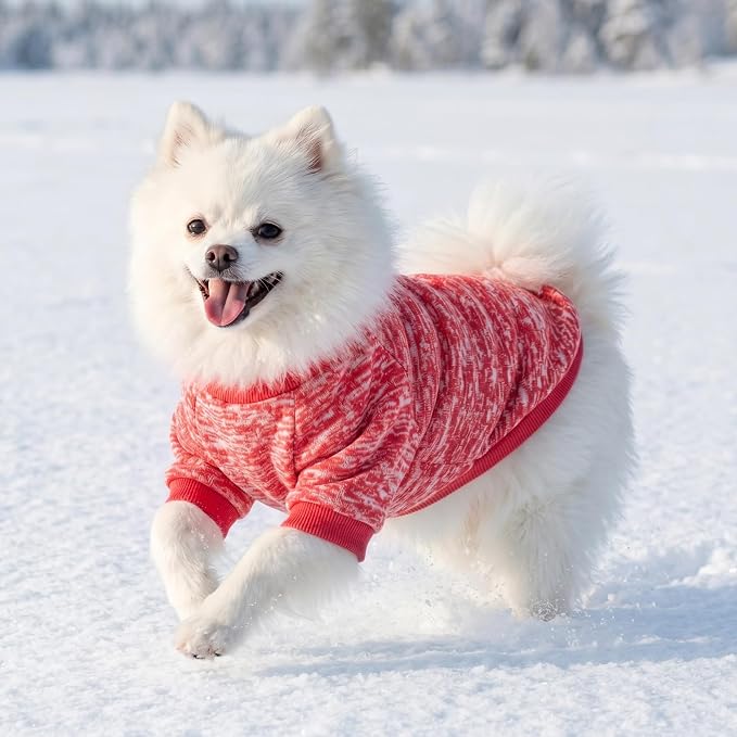 1 Pack Dog Sweaters for Small Dogs Girl Boy Winter Fleece Clothes Warm Soft Dog Sweatshirt Outfit for Dogs Cats Pet Apparel