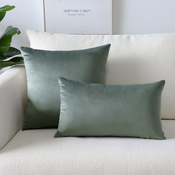 Artscope Luxury Velvet Pillow Covers Super Soft Decorative Square Throw Pillow Covers Case Cushion Covers for Sofa Couch Bedroom Car Decor 26x26 Inch Dark Grey