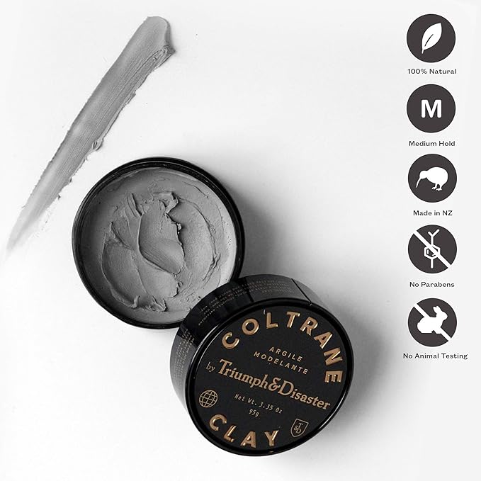 TRIUMPH & DISASTER Coltrane Hair Clay Pomade – Medium Hold, Matte Finish Styling Paste for Men and Women with Smoky Earth Scent, 25g