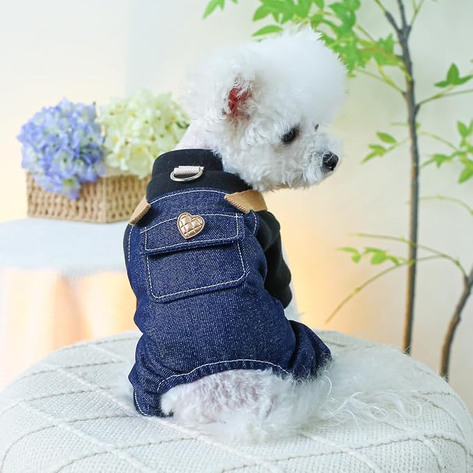 Dog Stylish Overalls Comfortable Puppy One Piece Outfits Summer Bib Overalls for Small Dogs Cute Pet Onesie Jumpsuit Chihuahua Yorkies Birthday Holiday Clothes Cat Costume