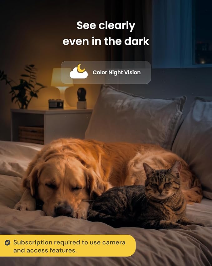 Furbo Mini Pet Camera: Home Security & Smart Alerts, Subscription Required | Stay connected with AI Pet & Home Safety Alerts, Mountable 130° Wide View, Video History, 2-Way Audio, Paid Plan Required