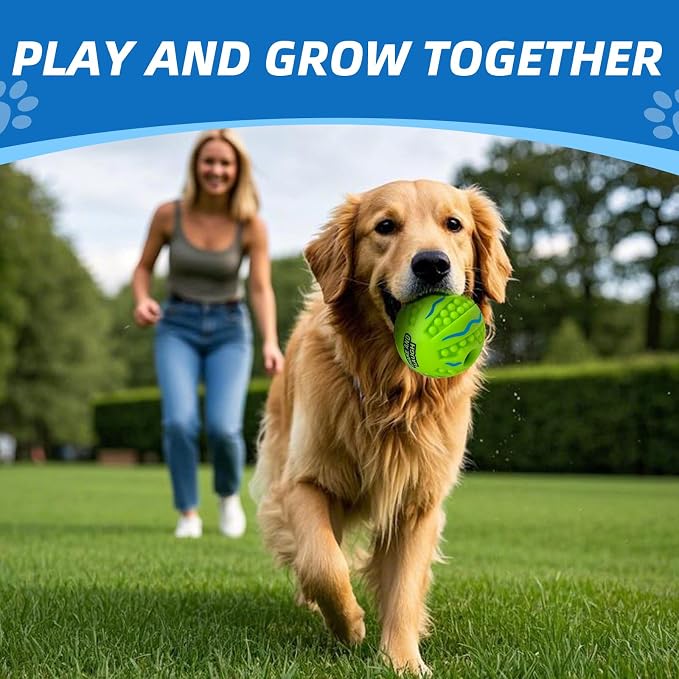 Spiky Interactive Dog Toys Ball, Wave, L, 3.94 in (10 cm) | Shaking with Gibbering Sound, Training, Teeth Cleaning, Herding
