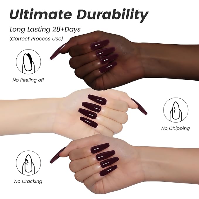 YTD Likomey Burgundy Red Gel Nail Polish,15ml Salon Home DIY Manicure and Pedicure Dark Cherry Red Fall Winter Soak Off UV Color Varnish,CS219