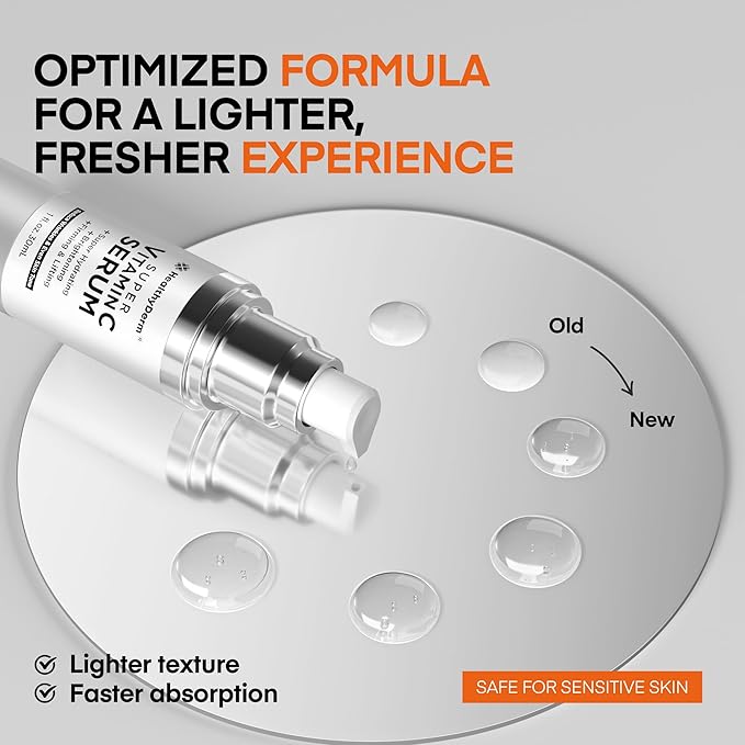 HealthyDerm Anti-Aging Skincare Bundle – Instant Tightening Eye Serum + Super Vitamin C Serum – Firms, Smooths & Brightens – Reduces Wrinkles & Eye Bags – Made in USA