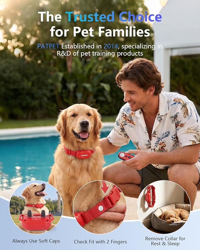 PATPET Dog Shock Collar with Remote Control - 4000FT Safe Training Collar