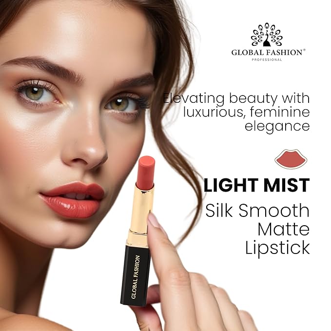 Global Fashion Silk Smooth Matte Lipstick – Long-Lasting, Luxurious Color, Rich Hydration, Lightweight Formula, Lightweight Matte Lip Color for Women, Available in Multiple Shades (106, 0.12 oz)