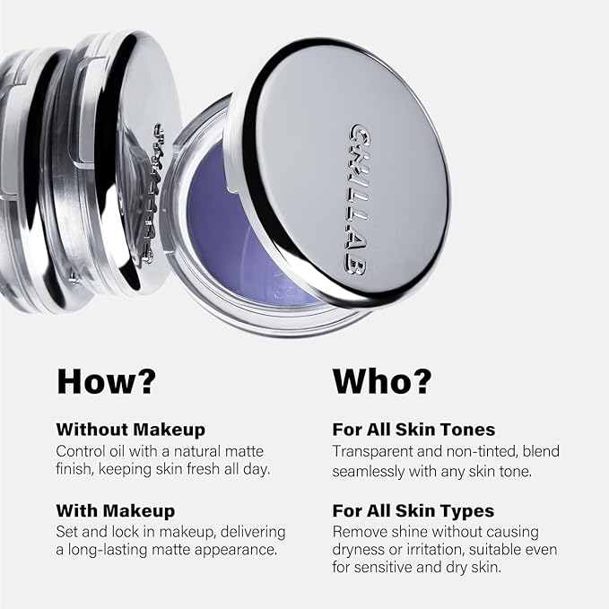 Chillab Signature Trio Set Limited Edition Gift Box with Lavender Matte Powder (10g New Packaging & 5g Travel Size Exclusive), Long-Lasting Oil Control, Non Powdery, Translucent, Gift for Her & Him
