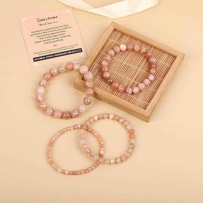 AD Beads Handmade Gemstone Stretch Elastic Bracelet Crystal Healing Reiki Nature's Beauty and Spiritual Essence Unisex