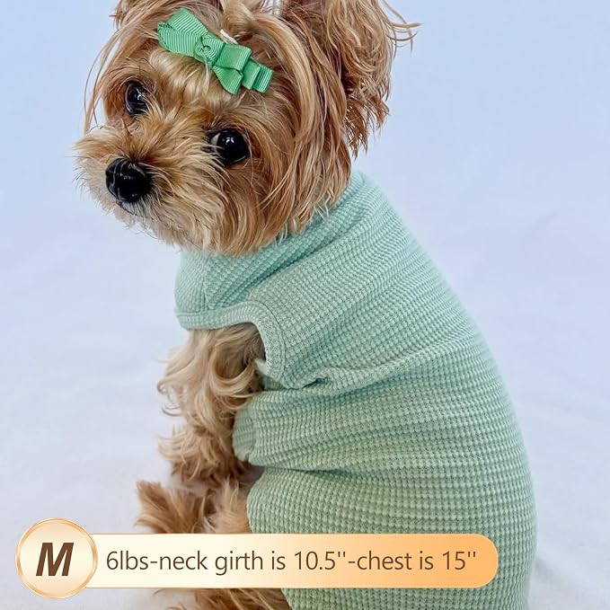 KYEESE 2Pack Waffle Dog Shirt for Small Dogs Striped Dog Sweater Tank Top | Cozy Warmth, Lightweight & Breathable, Gentle on Sensitive Skin, Stretchy & Free to Move, Comfortable Daily Wear