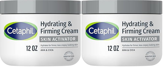 Cetaphil Skin Activator Hydrating & Firming Body Cream 12oz,Mandelic Acid (AHA) and Centella Asiatica (CICA) Cream,Hydrates and Firms Aging Skin,Anti-Aging Skincare,12 oz,(Pack of 2)