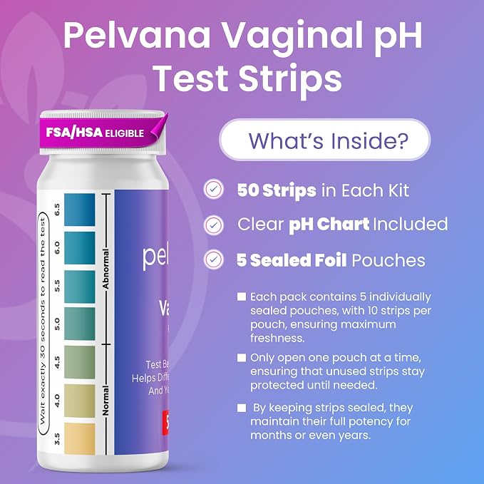 Pelvana Vaginal pH + UTI Tests - Differentiate Between BV and Yeast Infections + Urinary Tract Infection Monitoring - Easy-to-use at Home Testing Kit